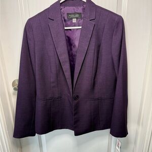 Evan Picone Purple Textured Blazer Tailored Fit